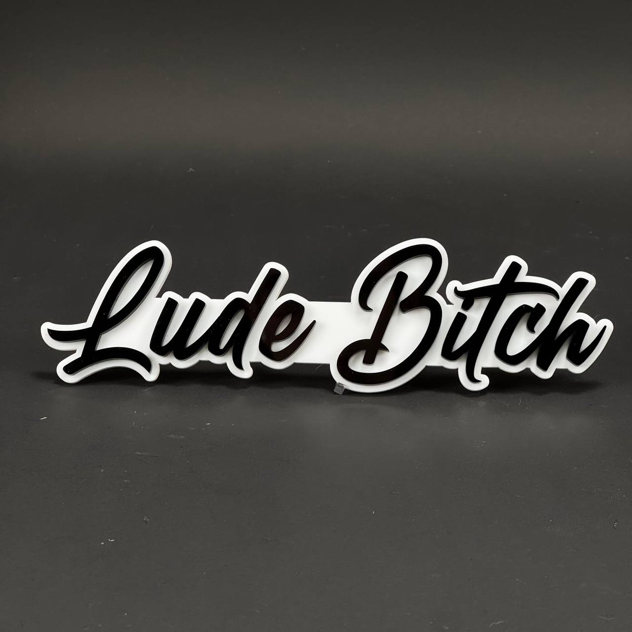 1PC Lude Bitch 3D Acrylic Badge - Car Truck Emblem Fender Tailgate Trunk Sticker