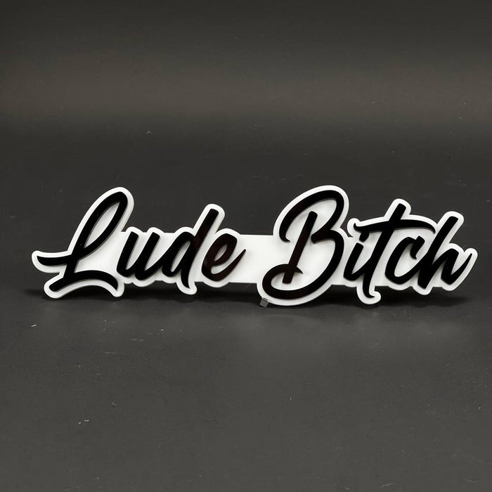 1PC Lude Bitch 3D Acrylic Badge - Car Truck Emblem Fender Tailgate Trunk Sticker
