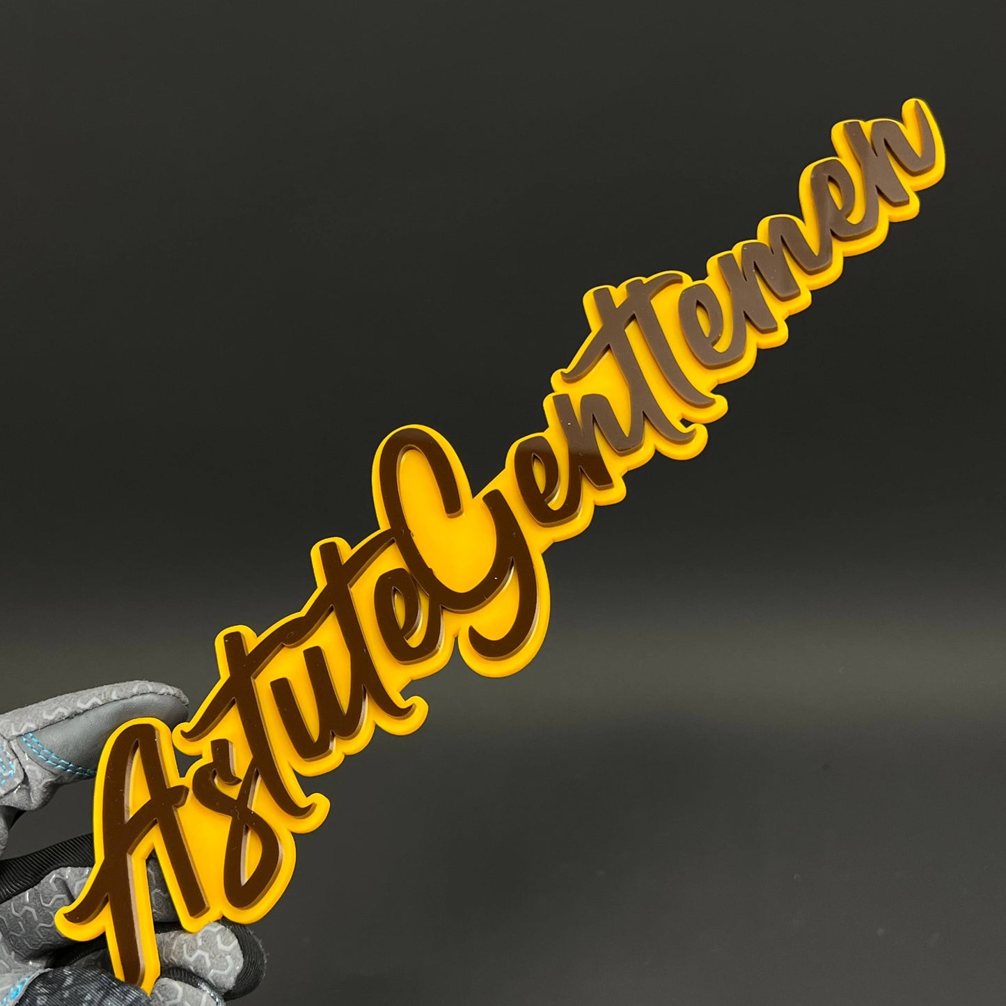 1PC AstuteGentlemen 3D Acrylic Badge - Car Truck Emblem Fender Sticker