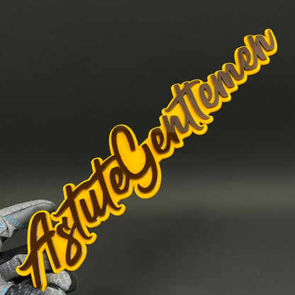 1PC AstuteGentlemen 3D Acrylic Badge - Car Truck Emblem Fender Sticker