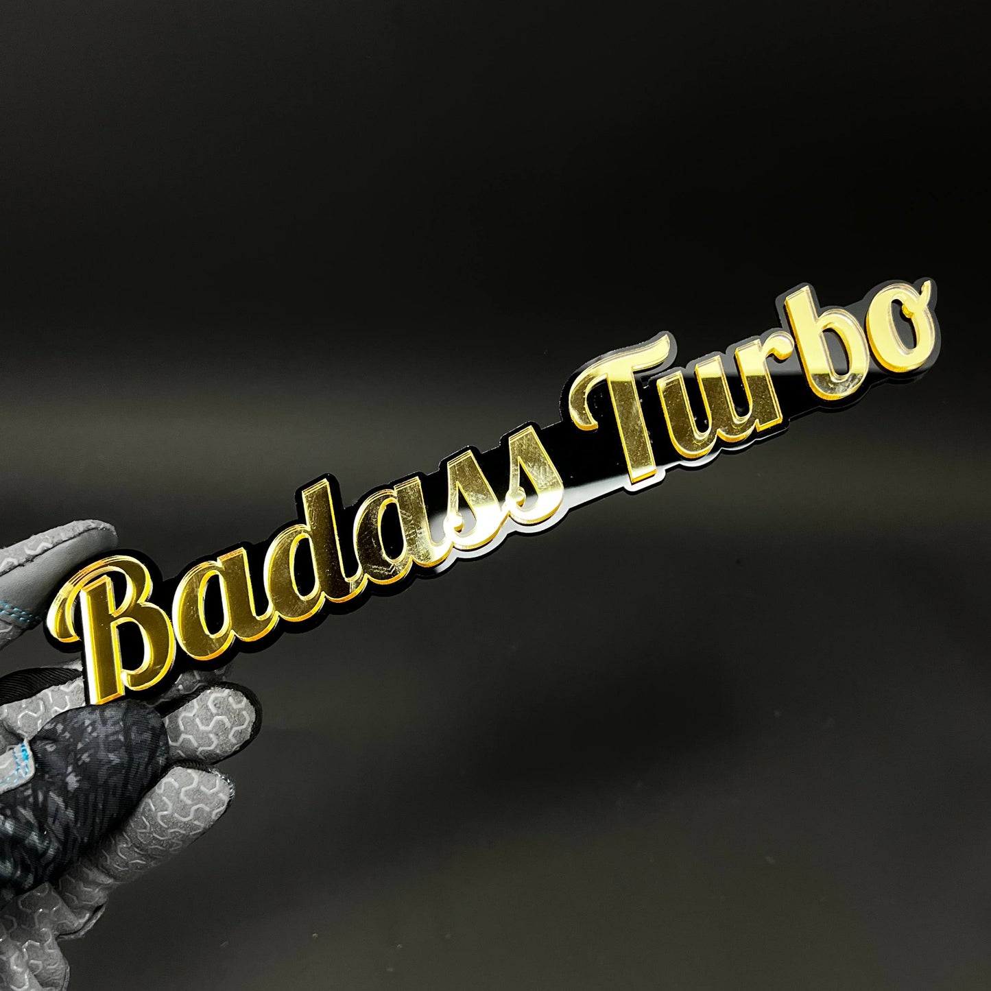 1PC Badass Turbo 3D Acrylic Badge - Car Truck Emblem Fender Sticker