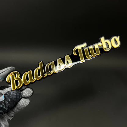 1PC Badass Turbo 3D Acrylic Badge - Car Truck Emblem Fender Sticker