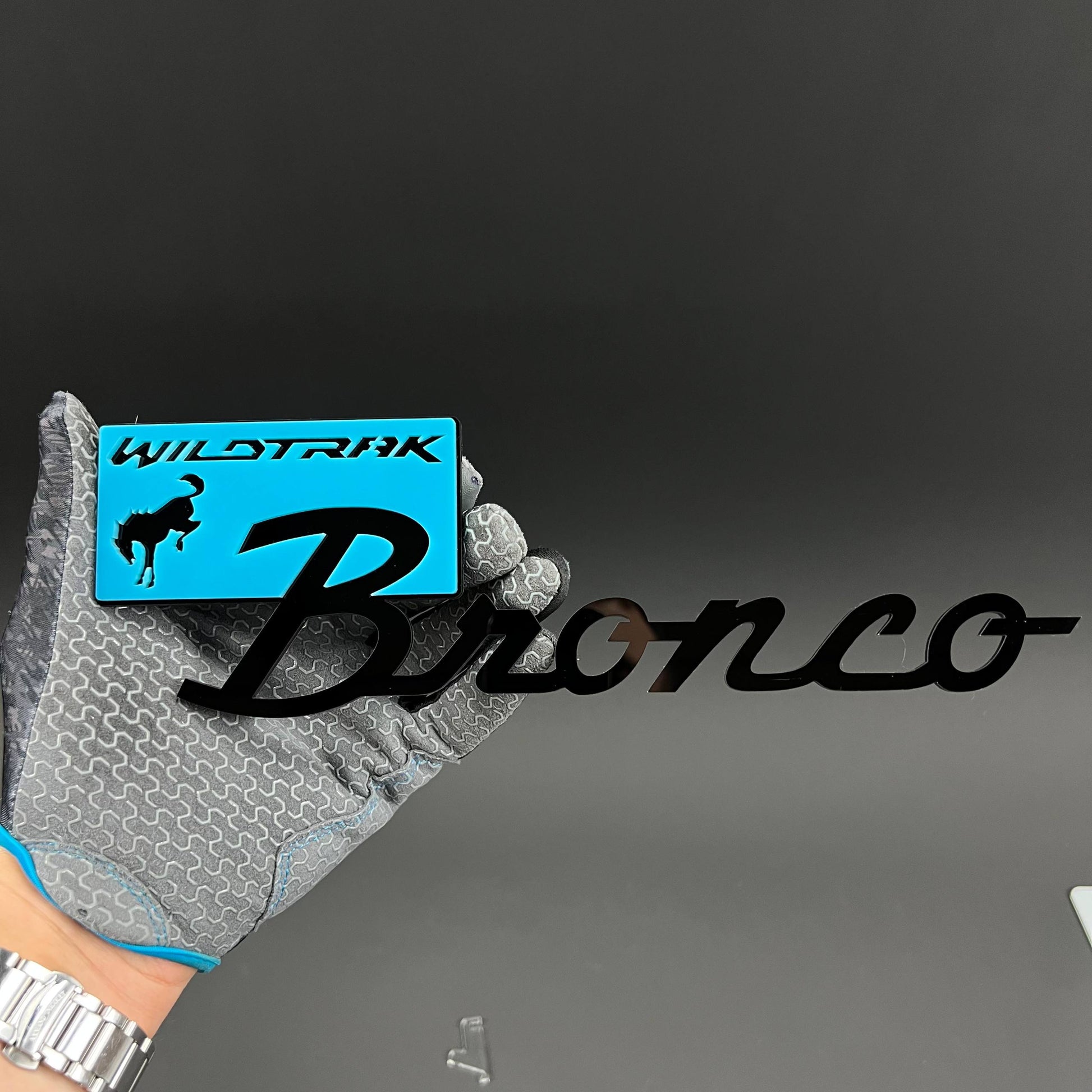 1PC Bronco Wildtrak (Blue) 3D Acrylic Badge - Car Truck Emblem Fender Tailgate Trunk Sticker
