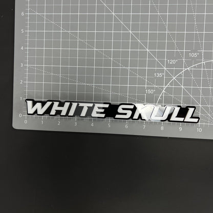 1PC WHITE SKULL 3D Acrylic Badge - Car Truck Emblem Fender Sticker