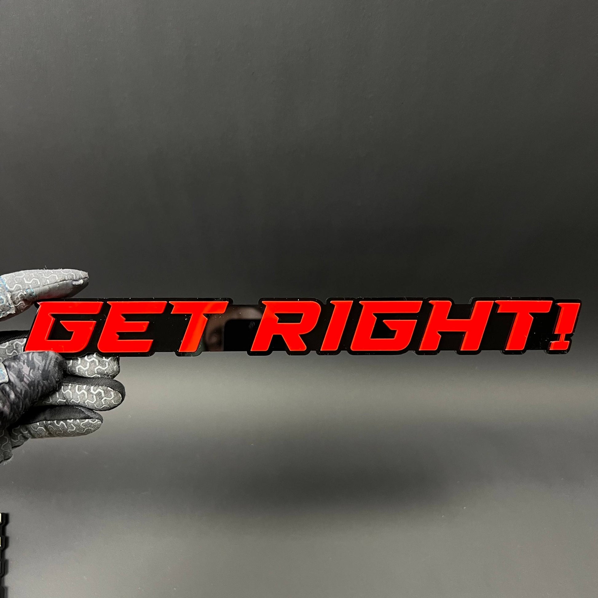 1PC GET RIGHT! 3D Acrylic Badge - Car Truck Emblem Fender Tailgate Trunk Sticker