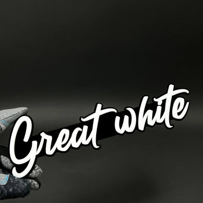 1PC Great white 3D Acrylic Badge - Car Truck Emblem Fender Sticker
