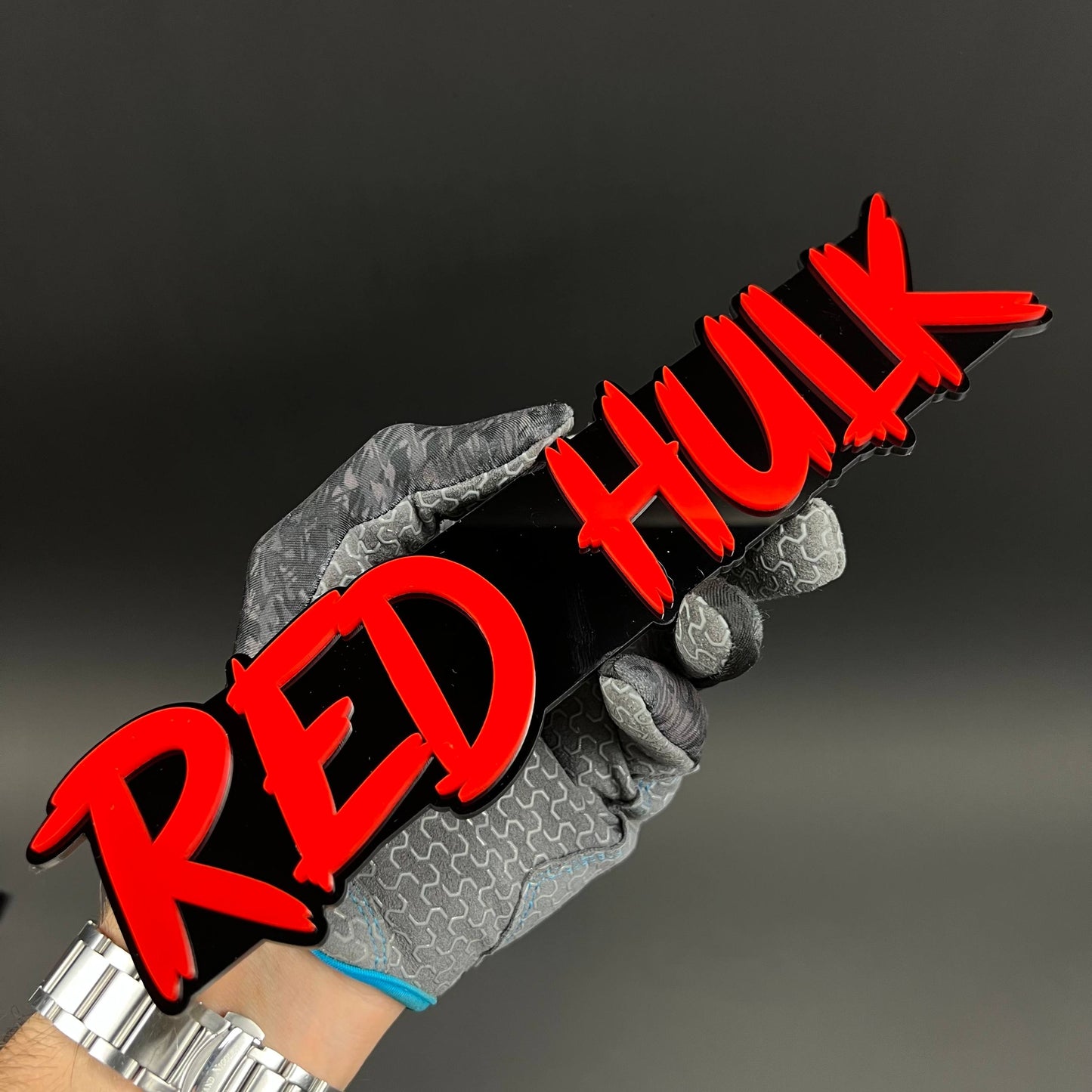1PC RED HULK 3D Acrylic Badge - Car Truck Emblem Fender Tailgate Trunk Sticker