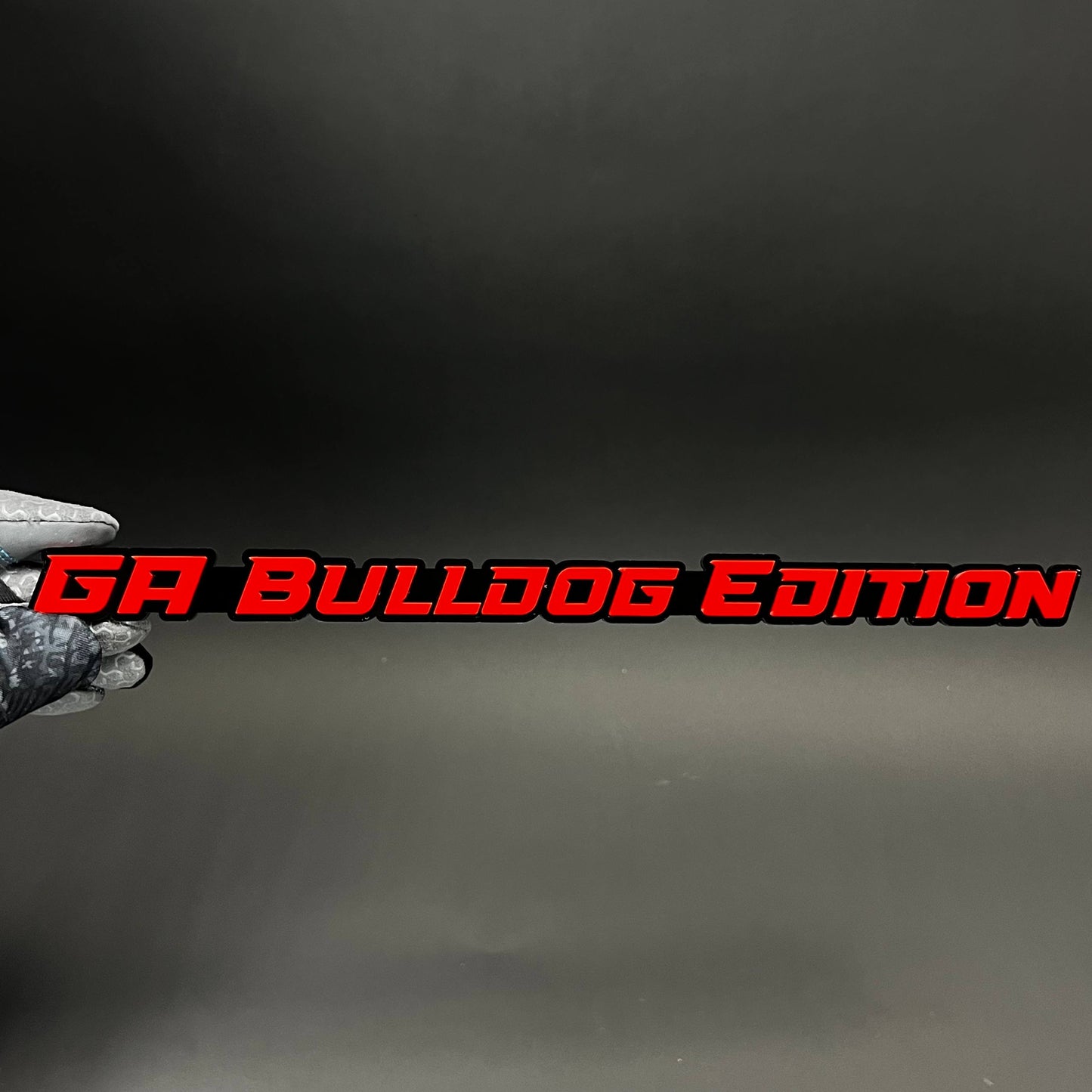 1PC GA Bulldog Edition 3D Acrylic Badge - Car Truck Emblem Fender Sticker