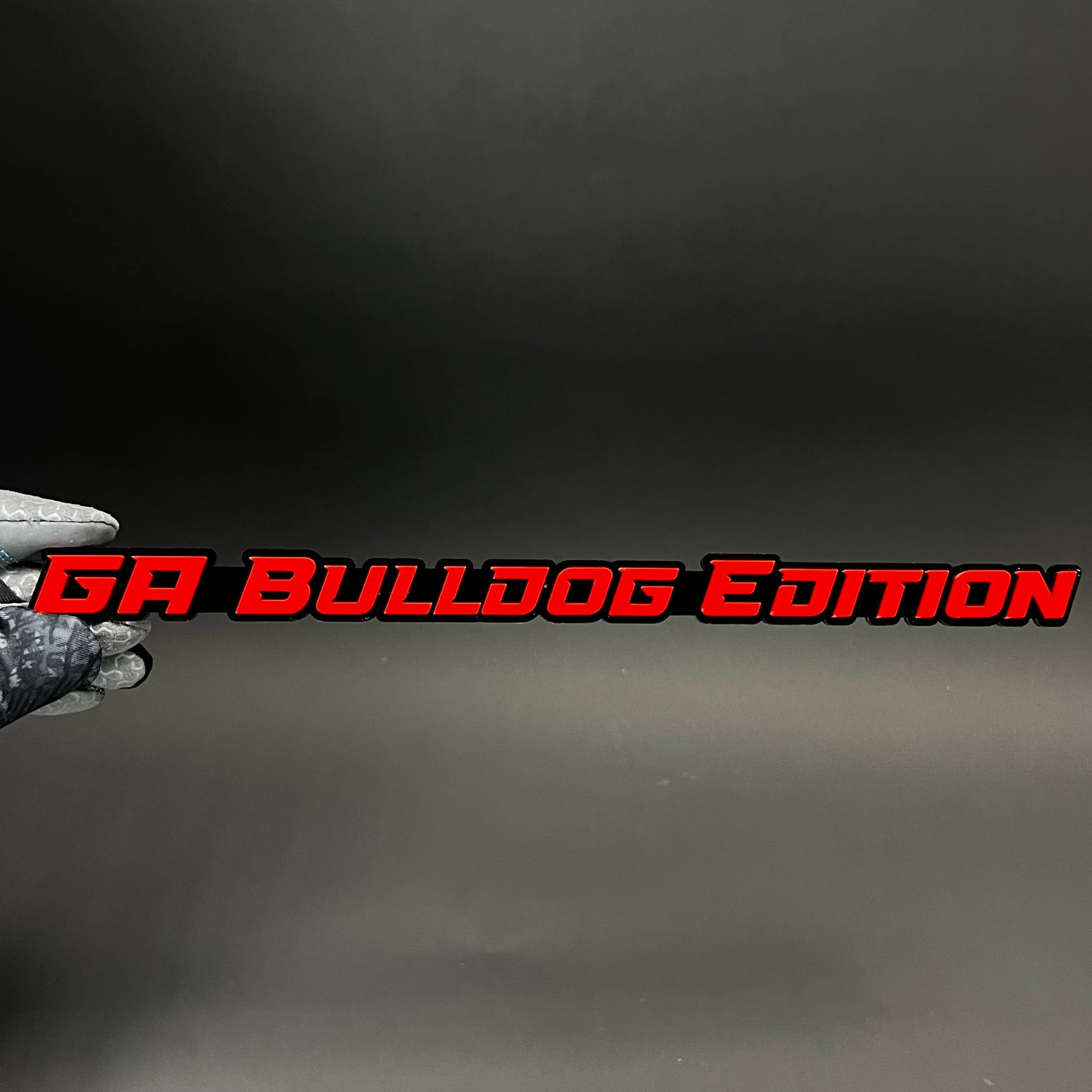 1PC GA Bulldog Edition 3D Acrylic Badge - Car Truck Emblem Fender Sticker