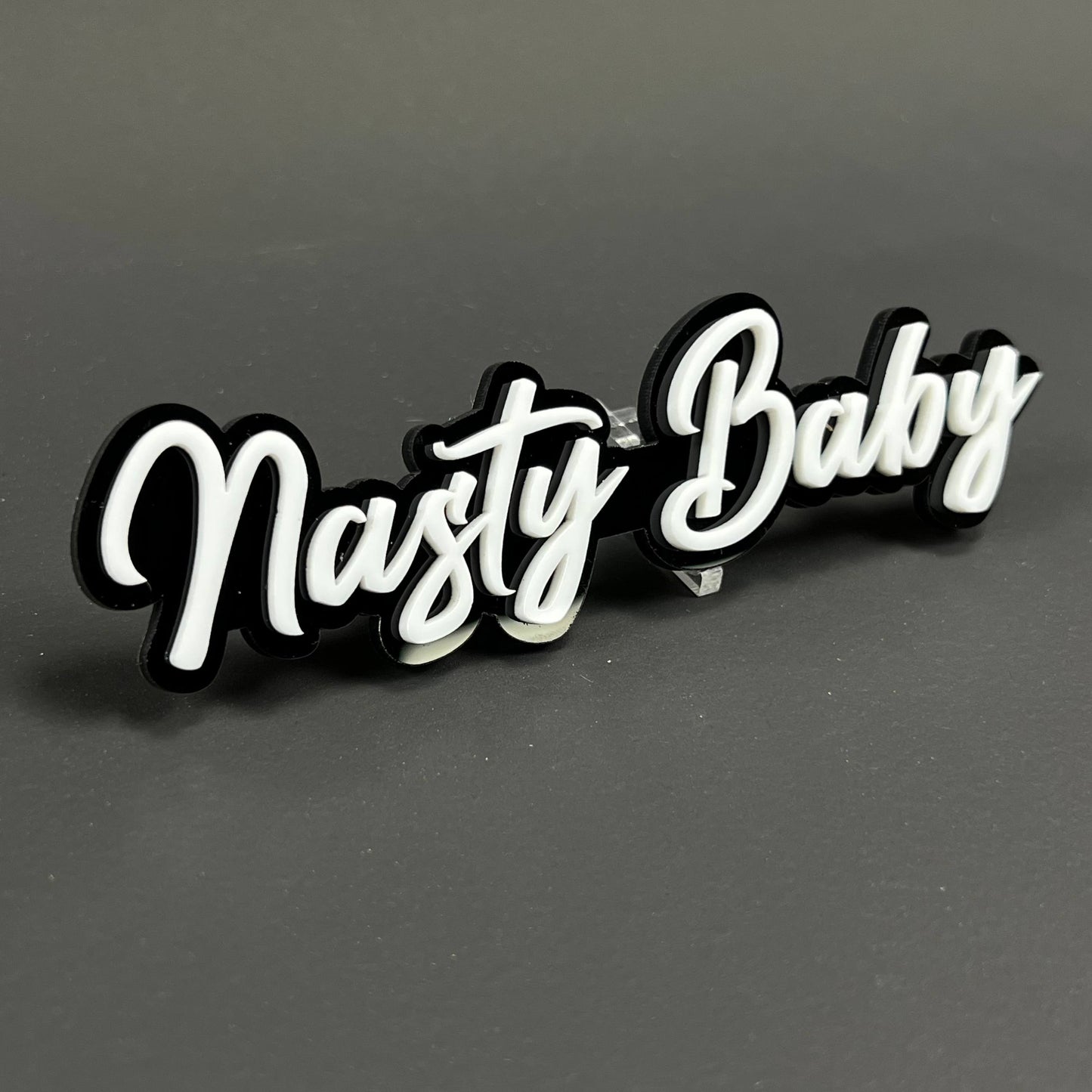 Nasty Baby 3D Acrylic Badge - Car Truck Emblem Script Fender Trunk Sticker