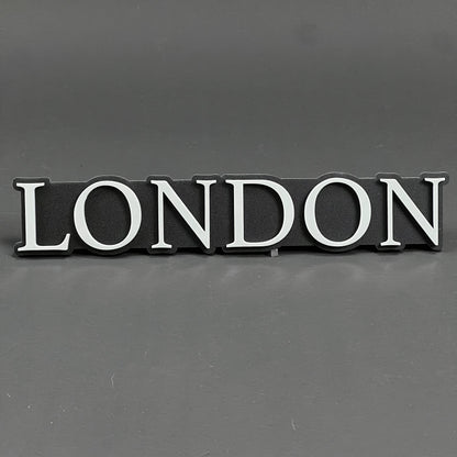 1PC LONDON (White) 3D Acrylic Badge - Car Truck Emblem Fender Tailgate Trunk Sticker