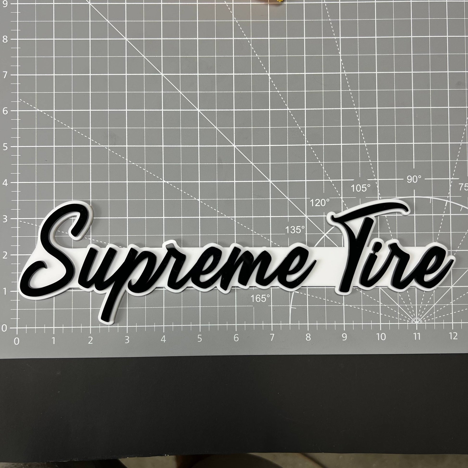 1PC Supreme Tire 3D Acrylic Badge - Car Truck Emblem Fender Sticker