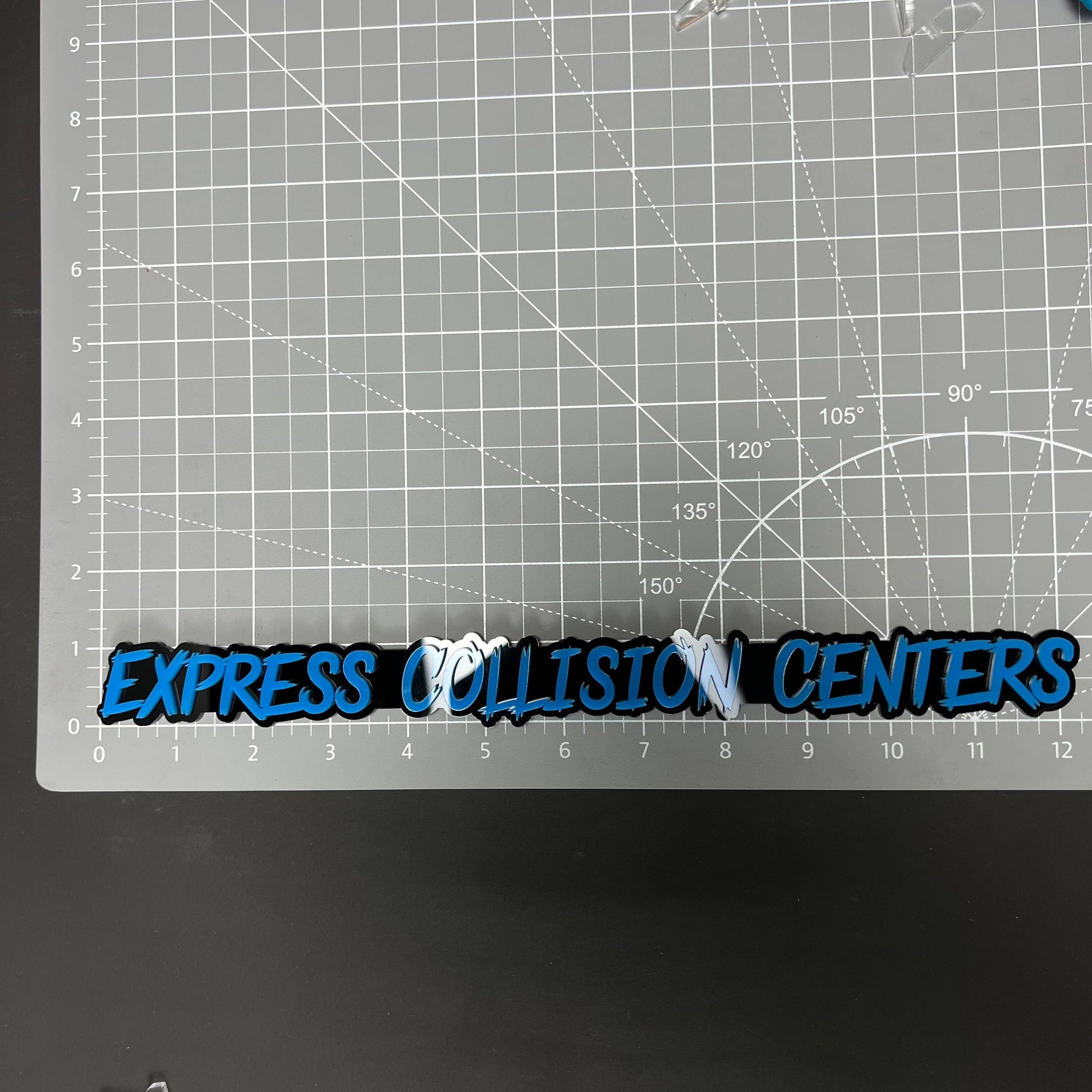 1PC EXPRESS COLLISION CENTERS 3D Acrylic Badge - Car Truck Emblem Fender Sticker