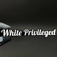 1PC White Privileged 3D Acrylic Badge - Car Truck Emblem Fender Sticker