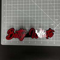 1PC Betty White 3D Acrylic Badge - Car Truck Emblem Fender Sticker
