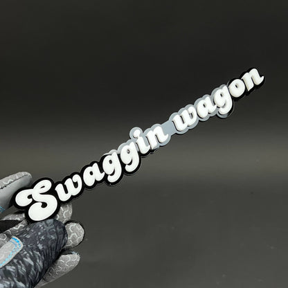1PC Swaggin wagon 3D Acrylic Badge - Car Truck Emblem Fender Sticker