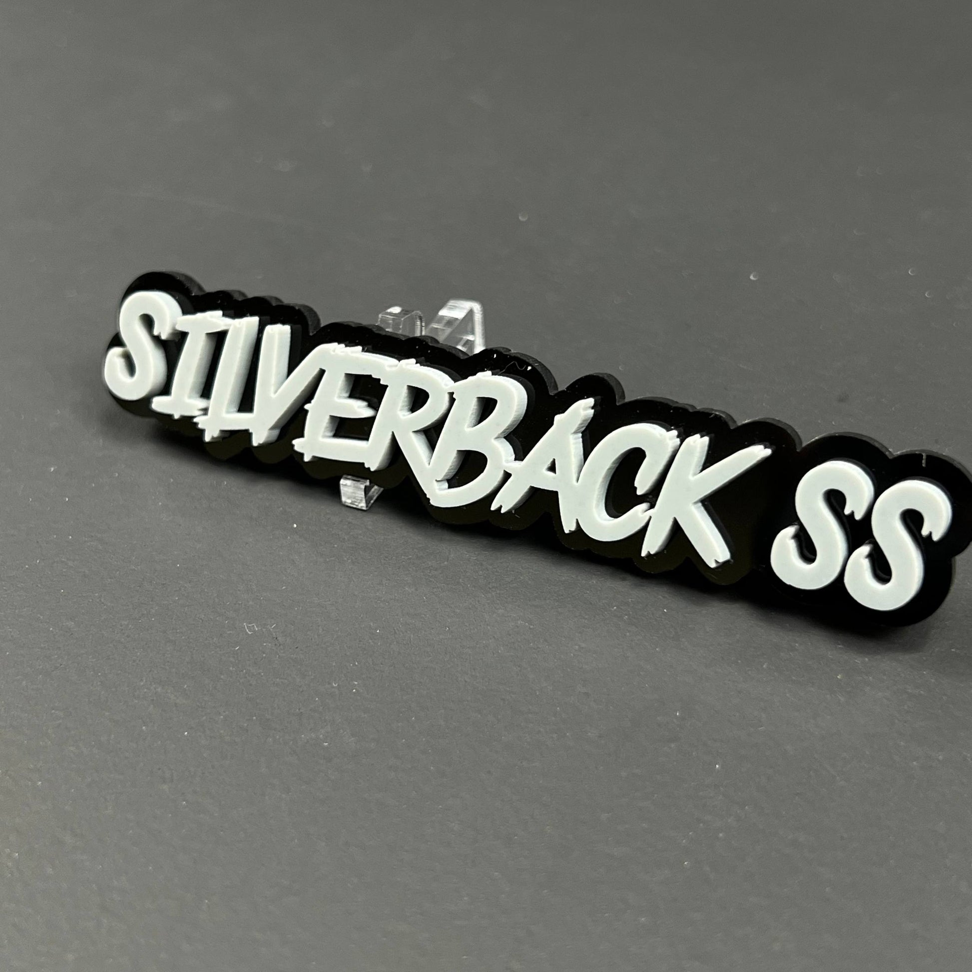 1PC SILVERBACK SS 3D Acrylic Badge - Car Truck Emblem Fender Sticker