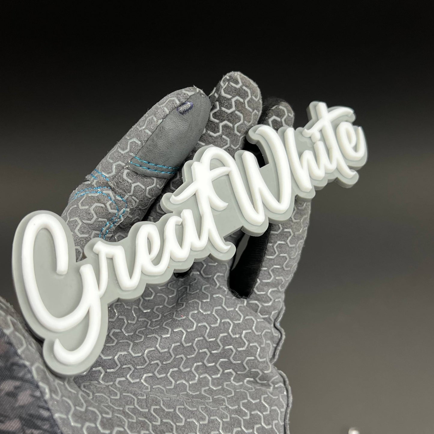 1PC Great White 3D Acrylic Badge - Car Truck Emblem Fender Sticker