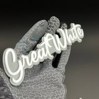 1PC Great White 3D Acrylic Badge - Car Truck Emblem Fender Sticker