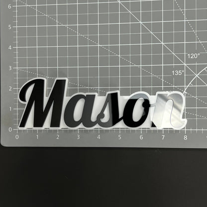 1PC Mason 3D Acrylic Badge - Car Truck Emblem Fender Tailgate Trunk Sticker