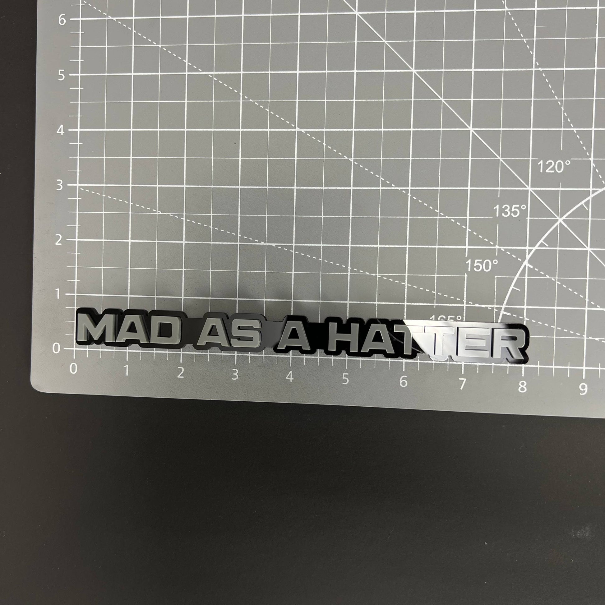 1PC MAD AS A HATTER 3D Acrylic Badge - Car Truck Emblem Fender Sticker