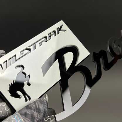 1PC Bronco Wildtrak (Silver) 3D Acrylic Badge - Car Truck Emblem Fender Tailgate Trunk Sticker