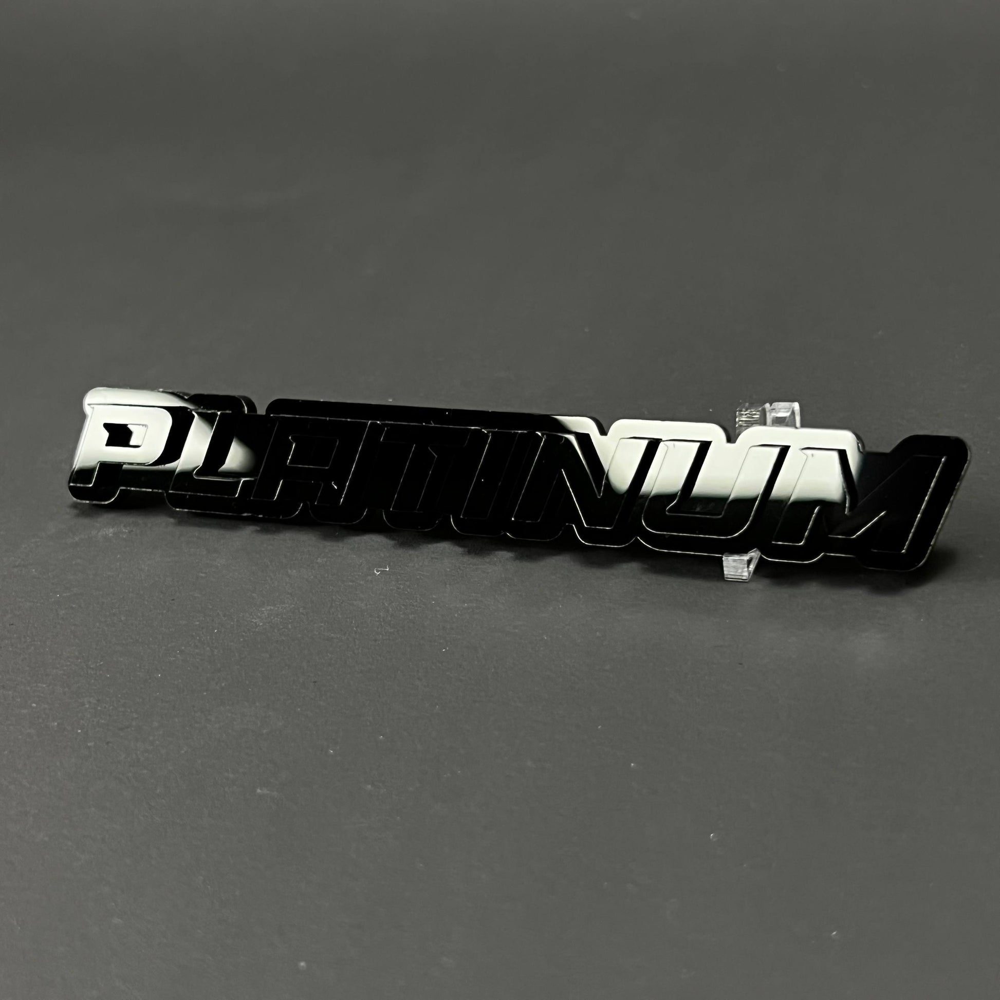 1PC PLATINUM (White) 3D Acrylic Badge - Car Truck Emblem Fender Sticker