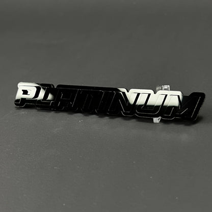 1PC PLATINUM (White) 3D Acrylic Badge - Car Truck Emblem Fender Sticker