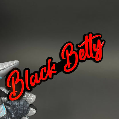 1PC Black Betty 3D Acrylic Badge - Car Truck Emblem Fender Sticker