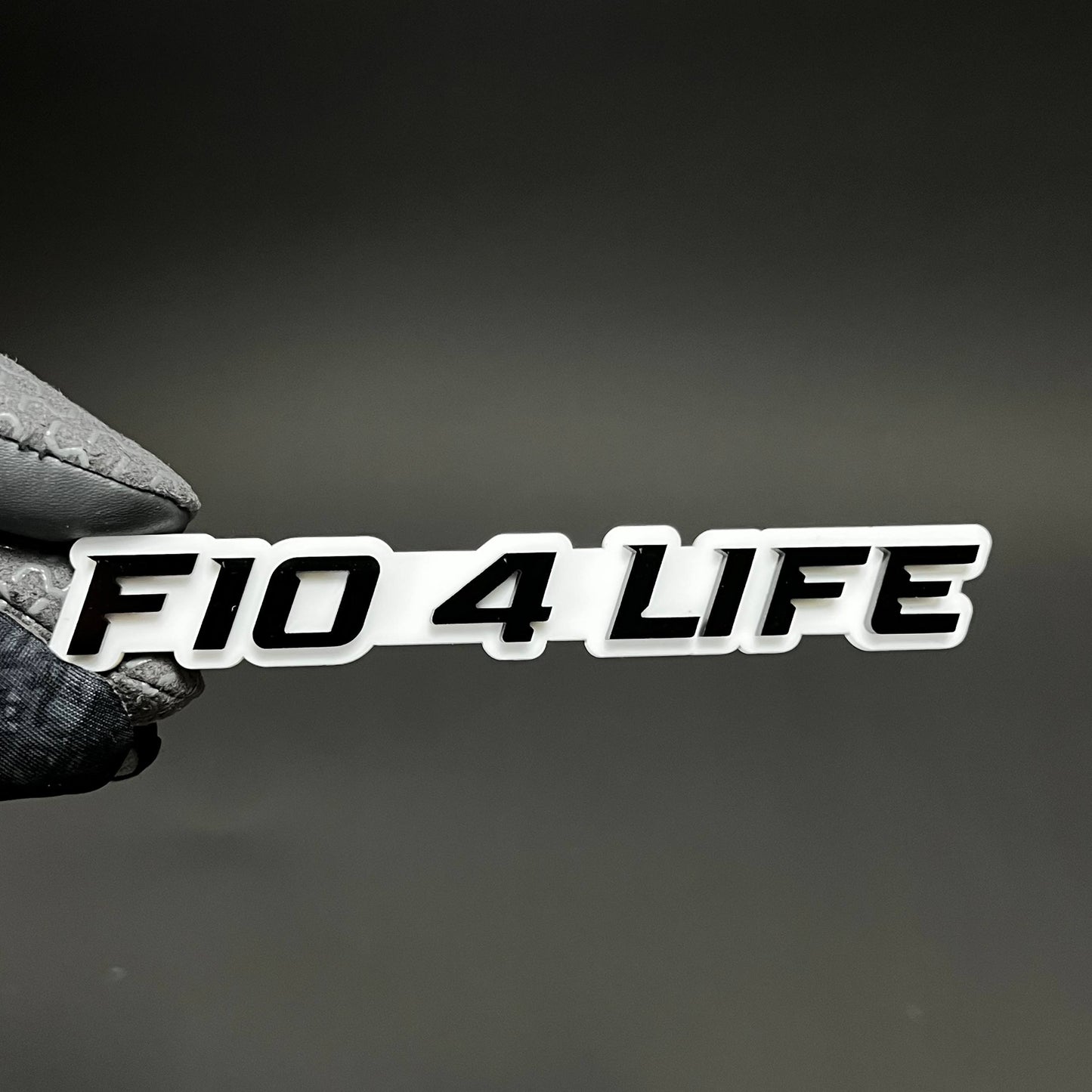 1PC F10 4 LIFE 3D Acrylic Badge - Car Truck Emblem Fender Tailgate Trunk Sticker