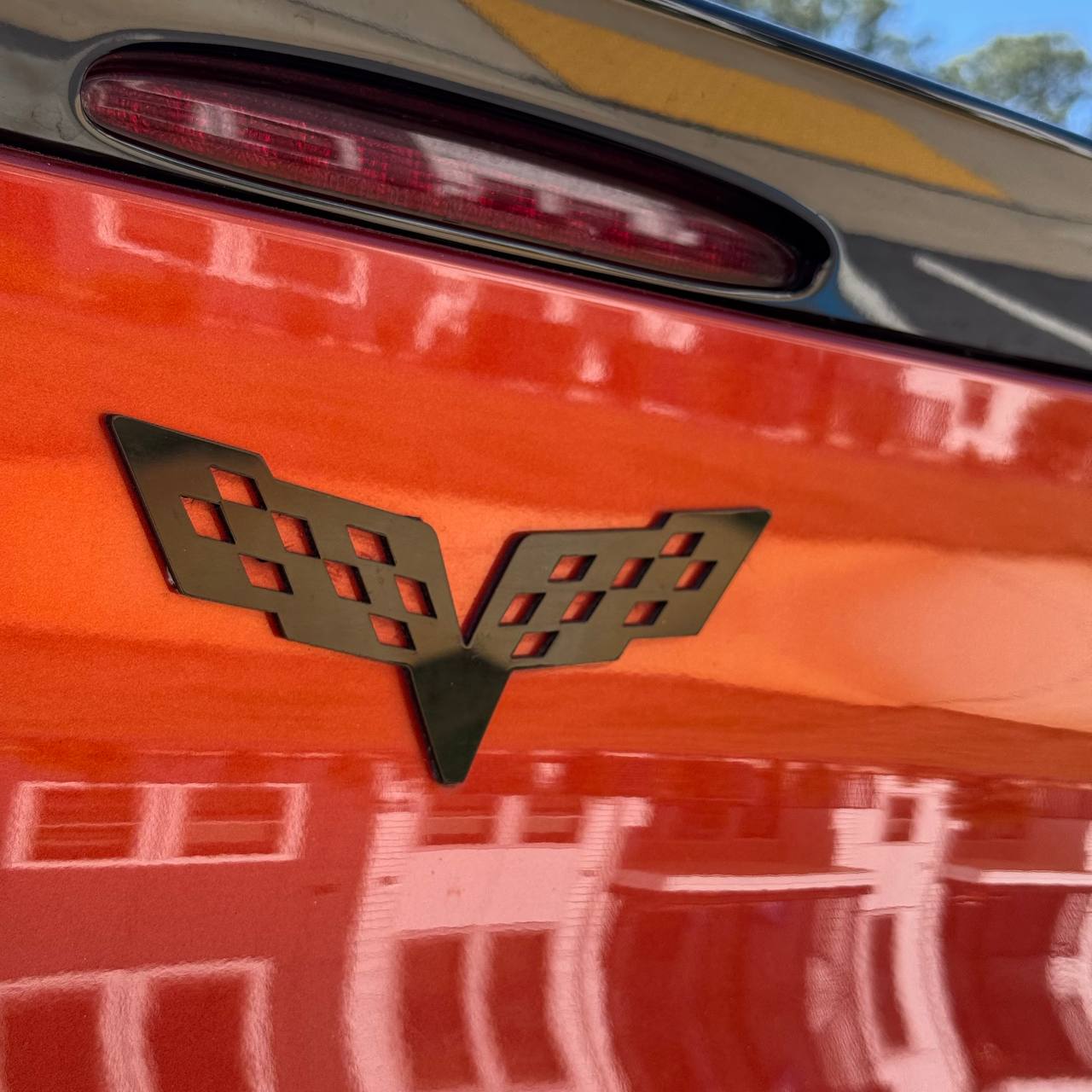 1PC Corvette Flags 3D Acrylic Badge - Car Truck Emblem Fender Sticker