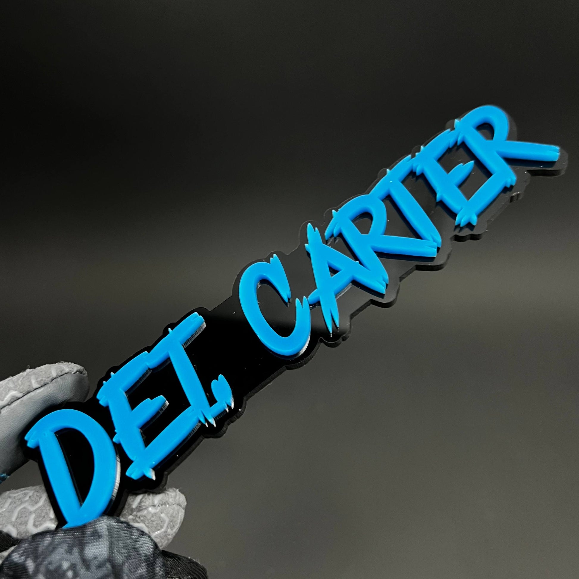 1PC DET. CARTER 3D Acrylic Badge - Car Truck Emblem Fender Sticker