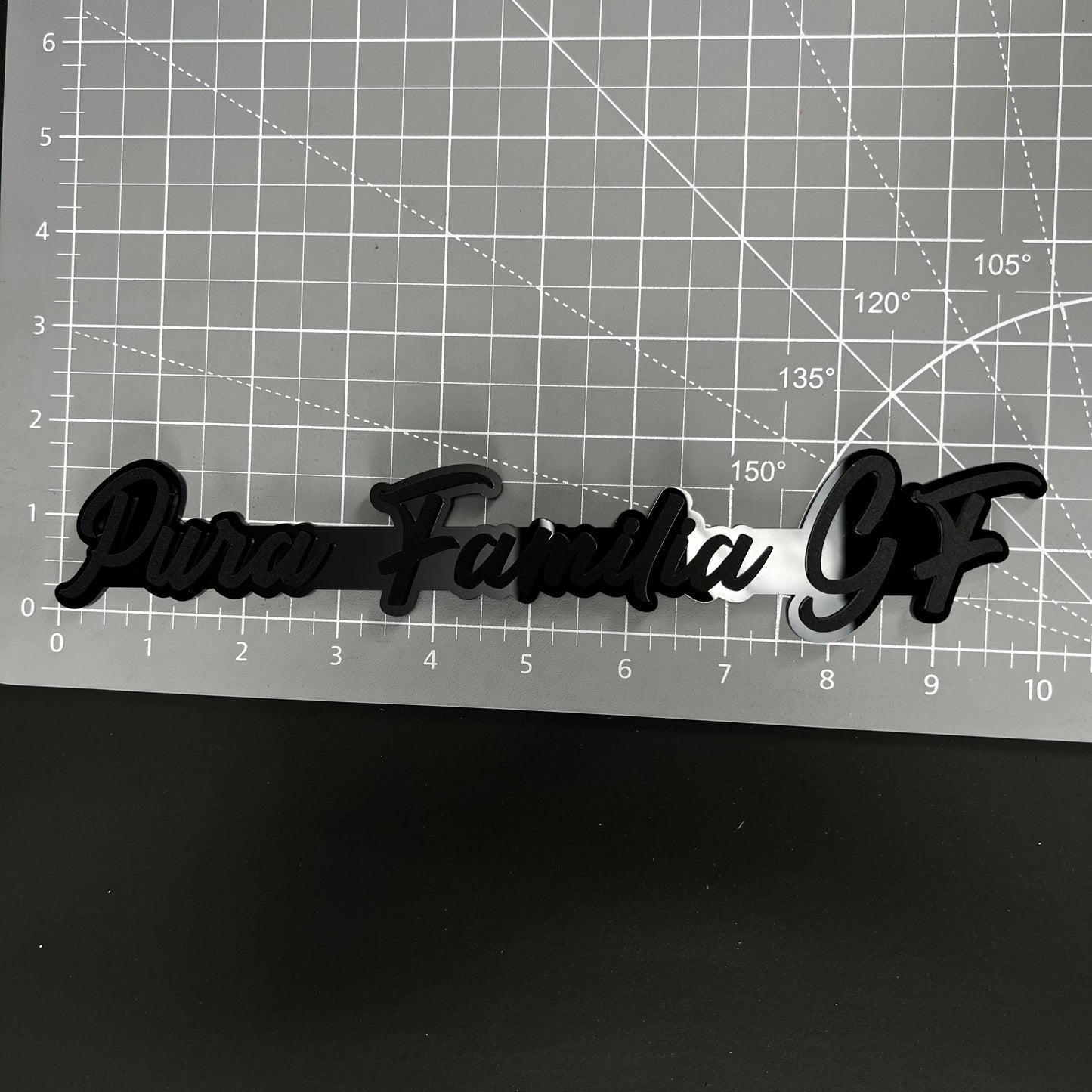 1PC Pura Familia GF 3D Acrylic Badge - Car Truck Emblem Fender Sticker