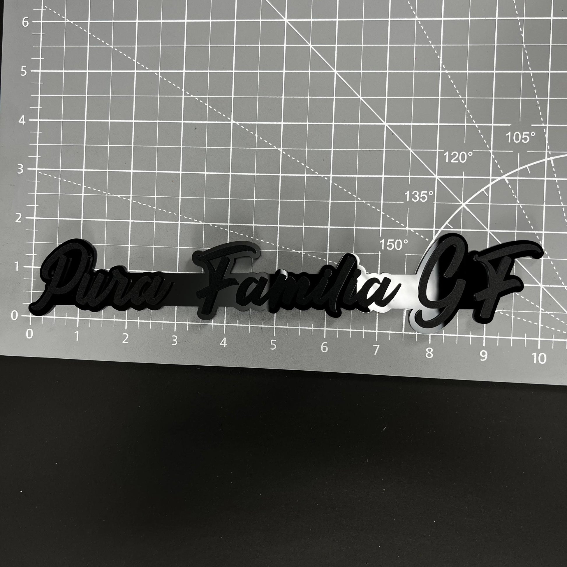 1PC Pura Familia GF 3D Acrylic Badge - Car Truck Emblem Fender Sticker