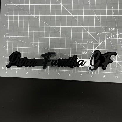 1PC Pura Familia GF 3D Acrylic Badge - Car Truck Emblem Fender Sticker