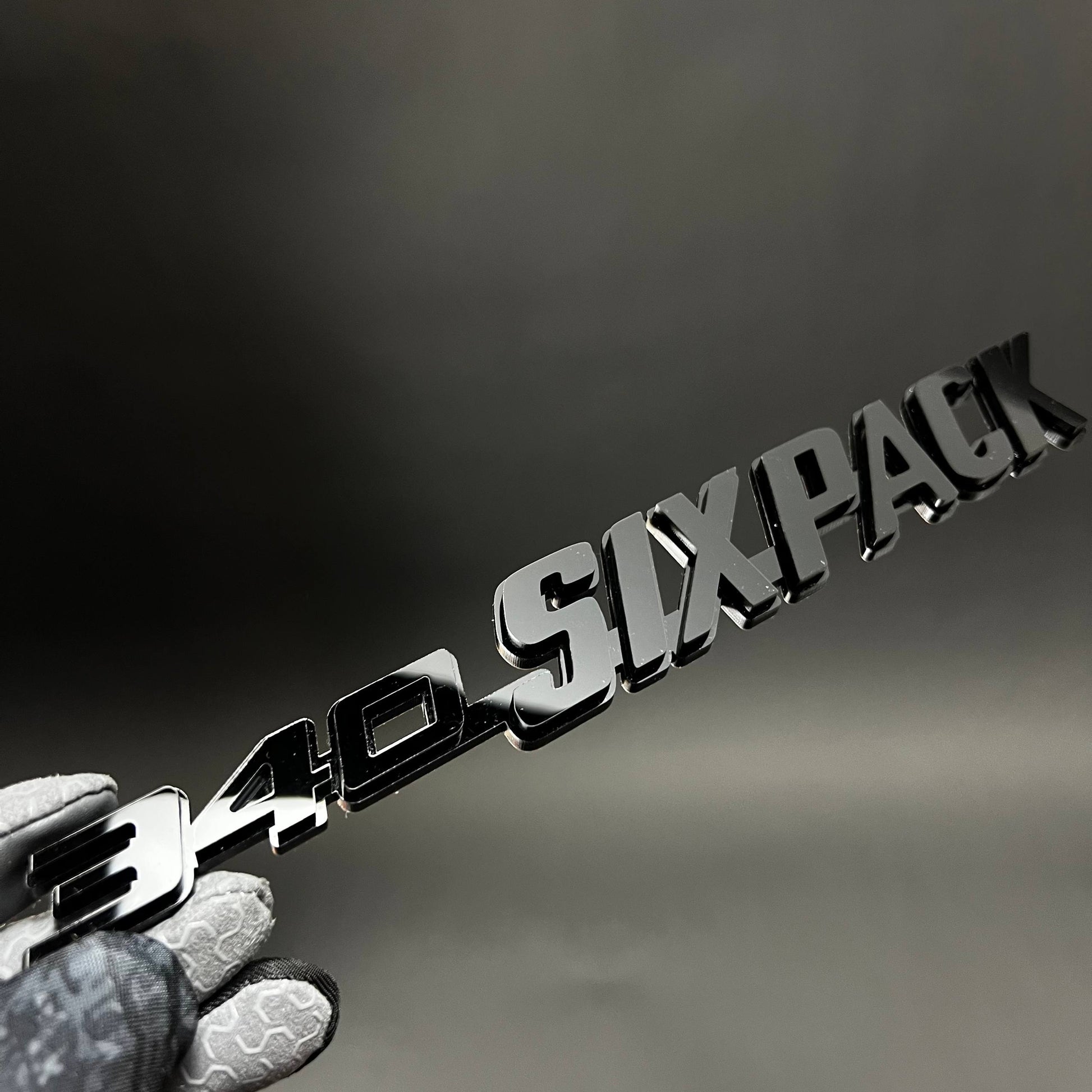 1PC 340 SIXPACK (Black) 3D Acrylic Badge - Car Truck Emblem Fender Sticker