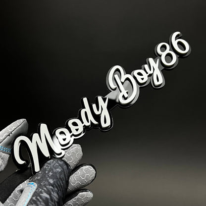 1PC Moody Boy86 3D Acrylic Badge - Car Truck Emblem Fender Sticker