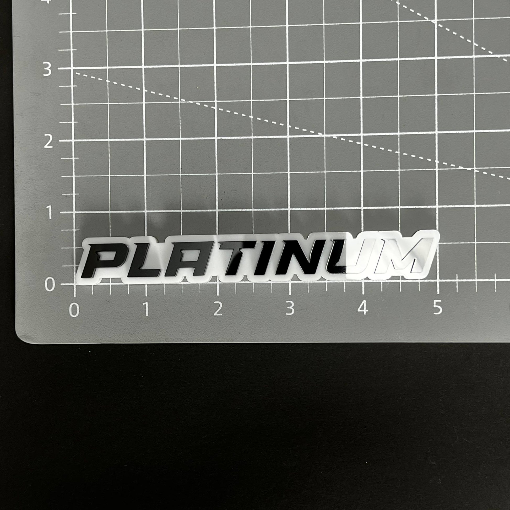 1PC PLATINUM (White) 3D Acrylic Badge - Car Truck Emblem Fender Sticker