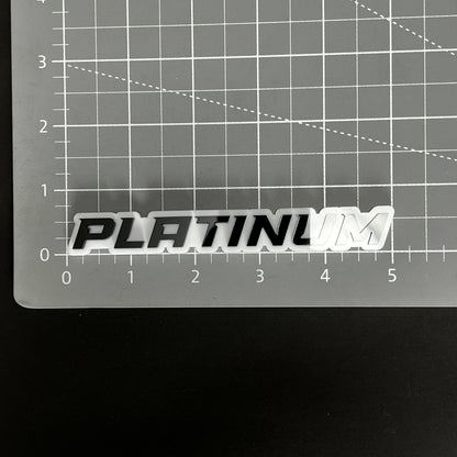 1PC PLATINUM (White) 3D Acrylic Badge - Car Truck Emblem Fender Sticker