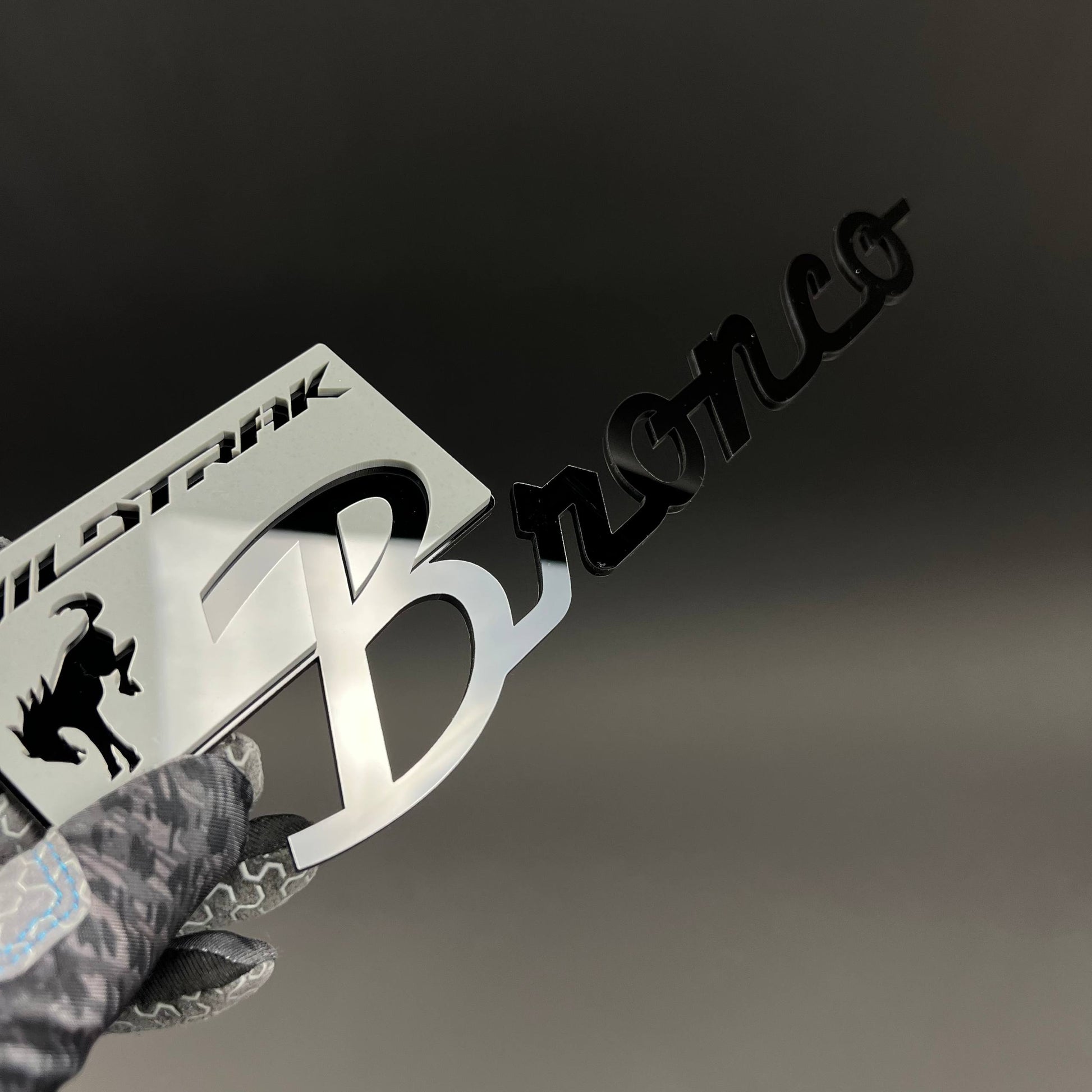 1PC Bronco Wildtrak (Silver) 3D Acrylic Badge - Car Truck Emblem Fender Tailgate Trunk Sticker