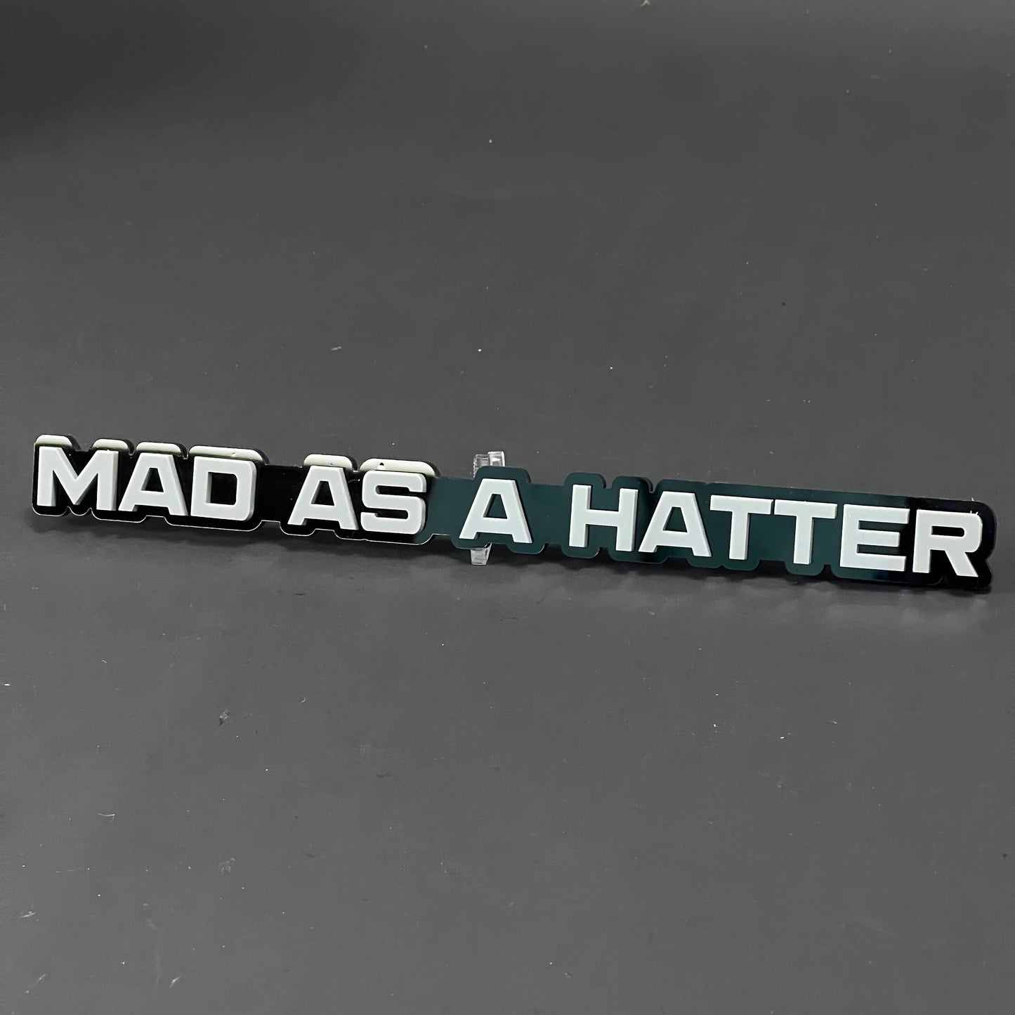 1PC MAD AS A HATTER 3D Acrylic Badge - Car Truck Emblem Fender Sticker