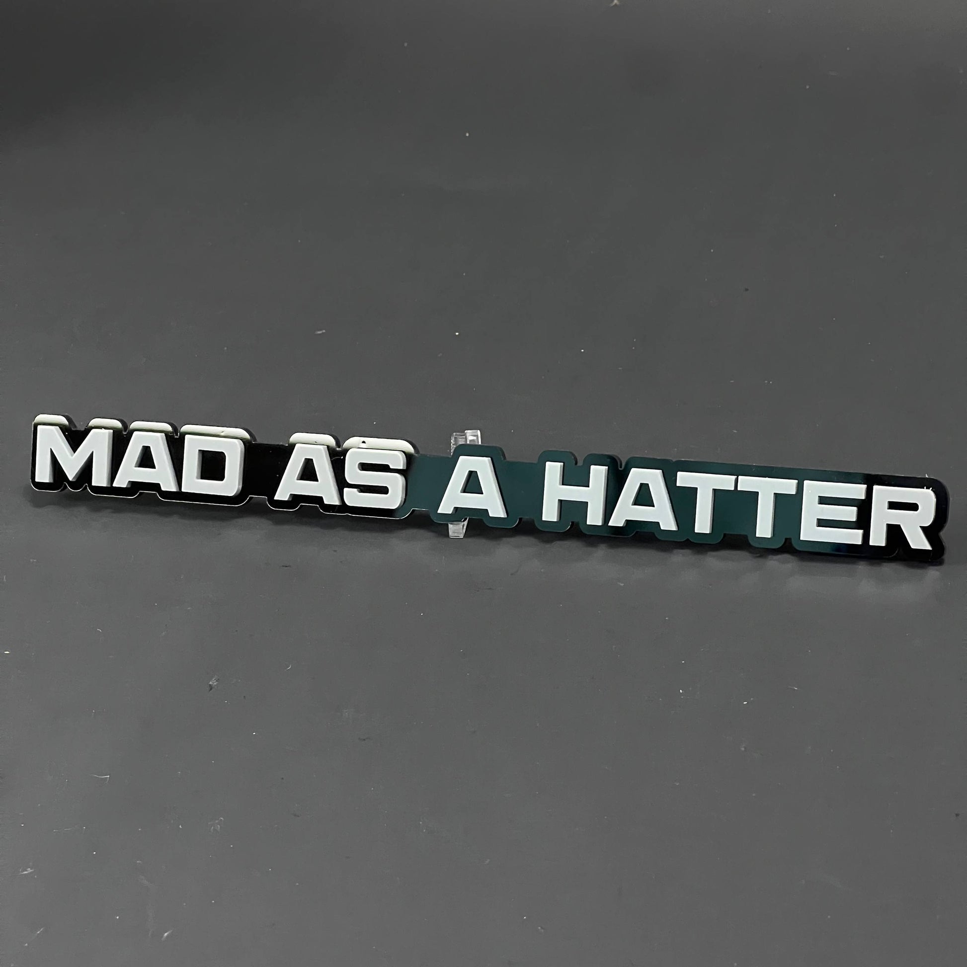 1PC MAD AS A HATTER 3D Acrylic Badge - Car Truck Emblem Fender Sticker