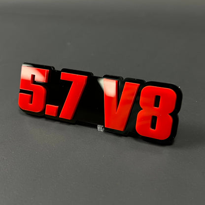 1PC 5.7 V8 3D Acrylic Badge - Car Truck Emblem Fender Tailgate Trunk Sticker