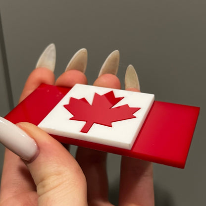 1PC Canada Flag 3D Acrylic Badge - Car Truck Emblem Fender Sticker