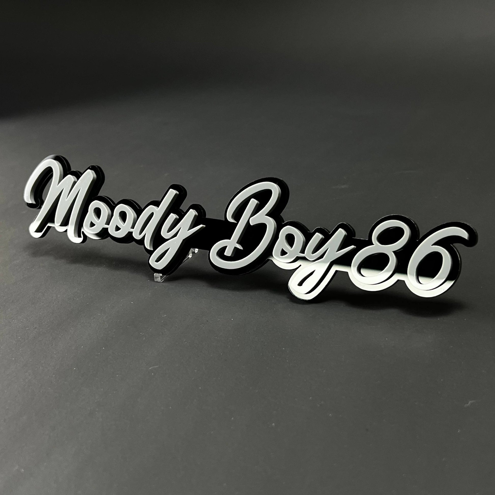 1PC Moody Boy86 3D Acrylic Badge - Car Truck Emblem Fender Sticker