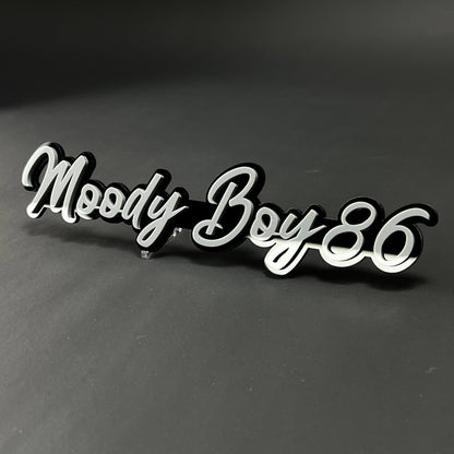 1PC Moody Boy86 3D Acrylic Badge - Car Truck Emblem Fender Sticker
