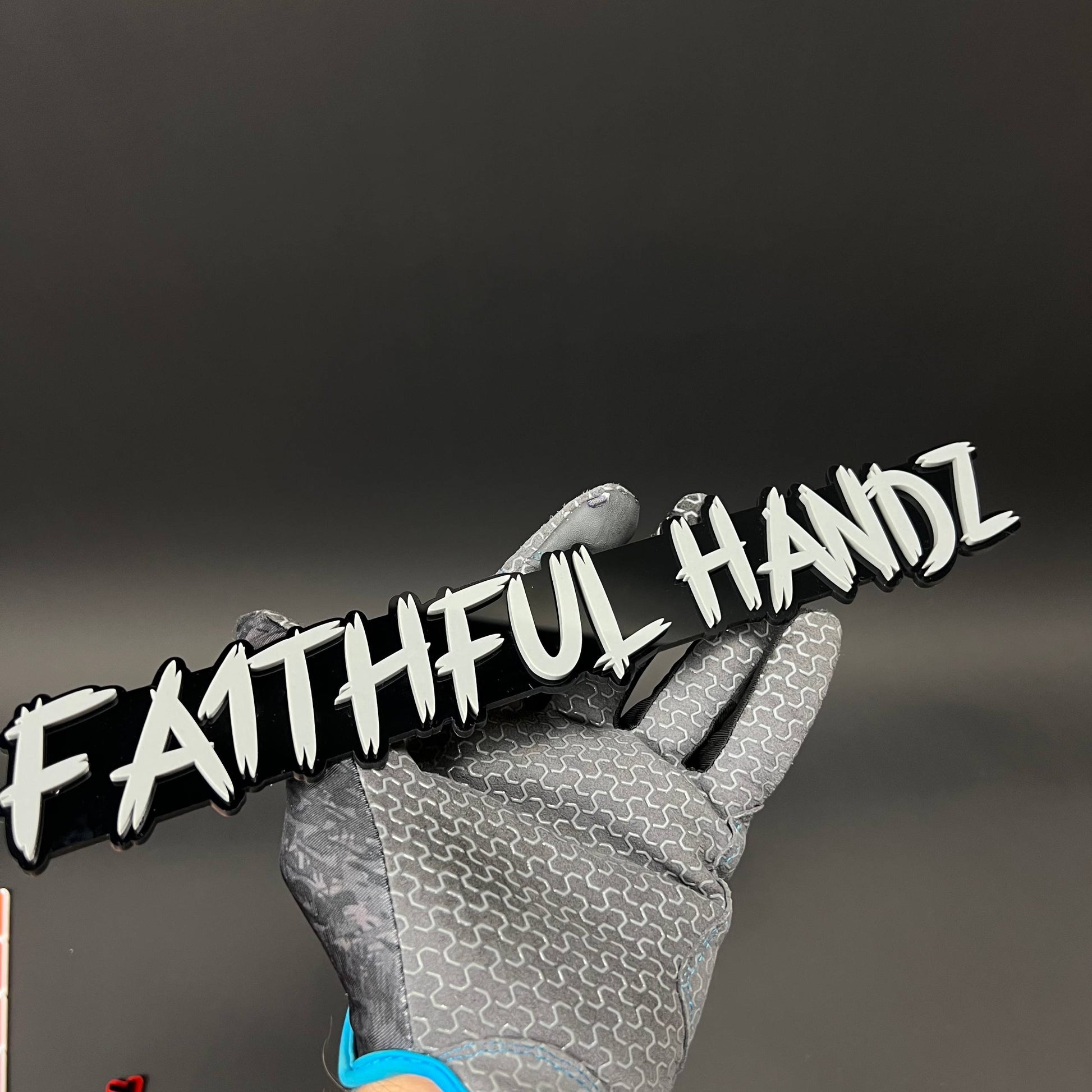 1PC FAITHFUL HANDZ 3D Acrylic Badge - Car Truck Emblem Fender Sticker
