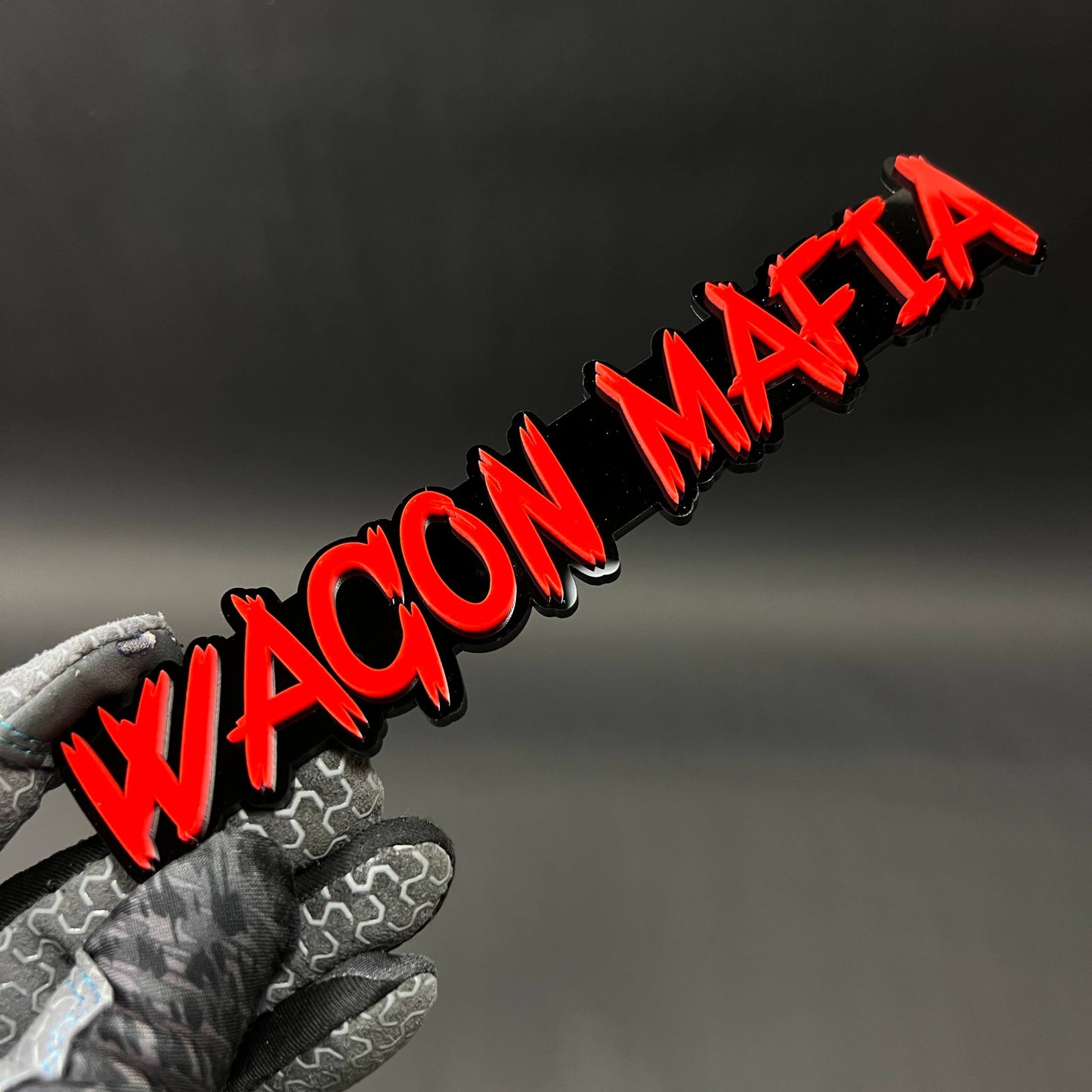 1PC WAGON MAFIA 3D Acrylic Badge - Car Truck Emblem Fender Sticker