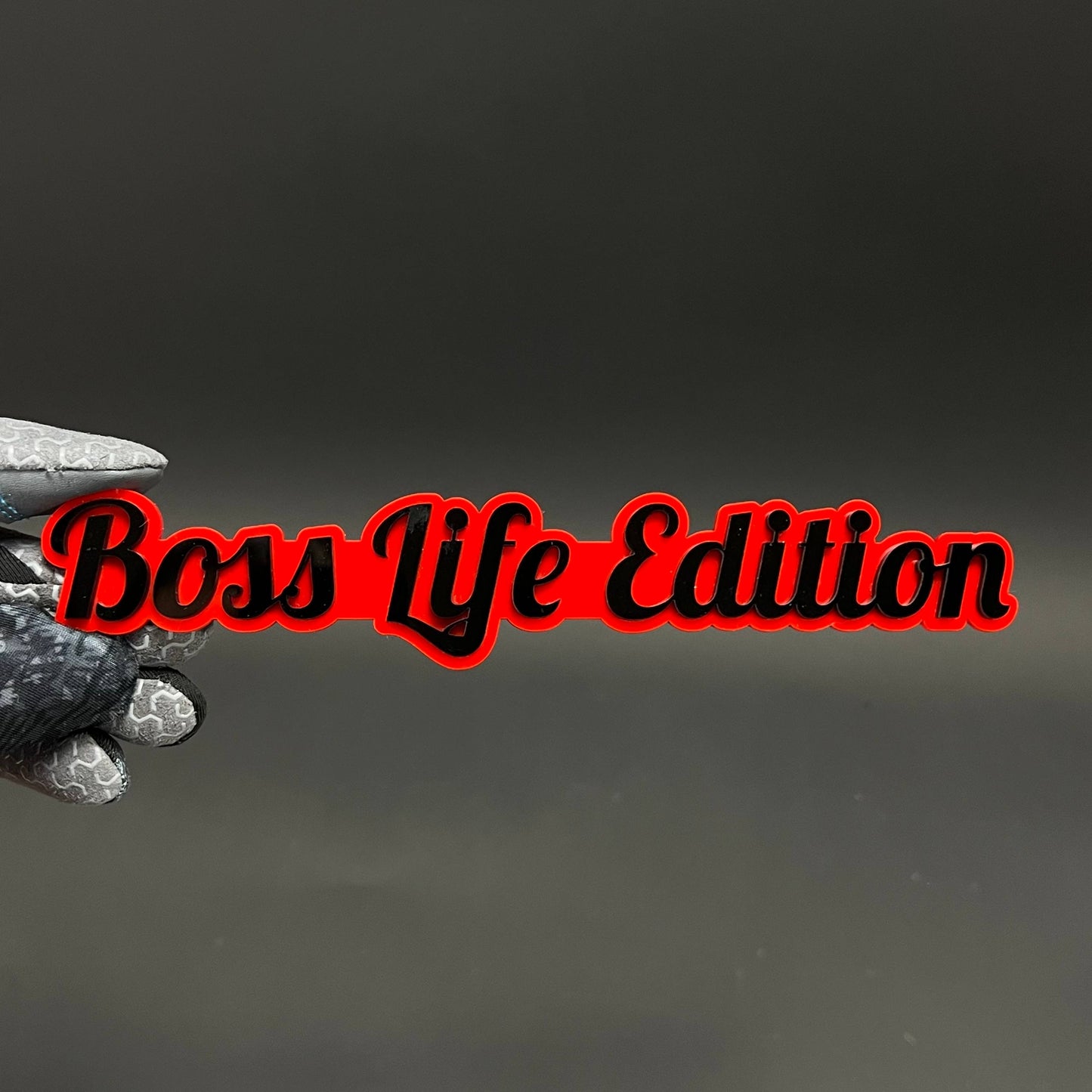 1PC Boss Life Edition 3D Acrylic Badge - Car Truck Emblem Fender Sticker