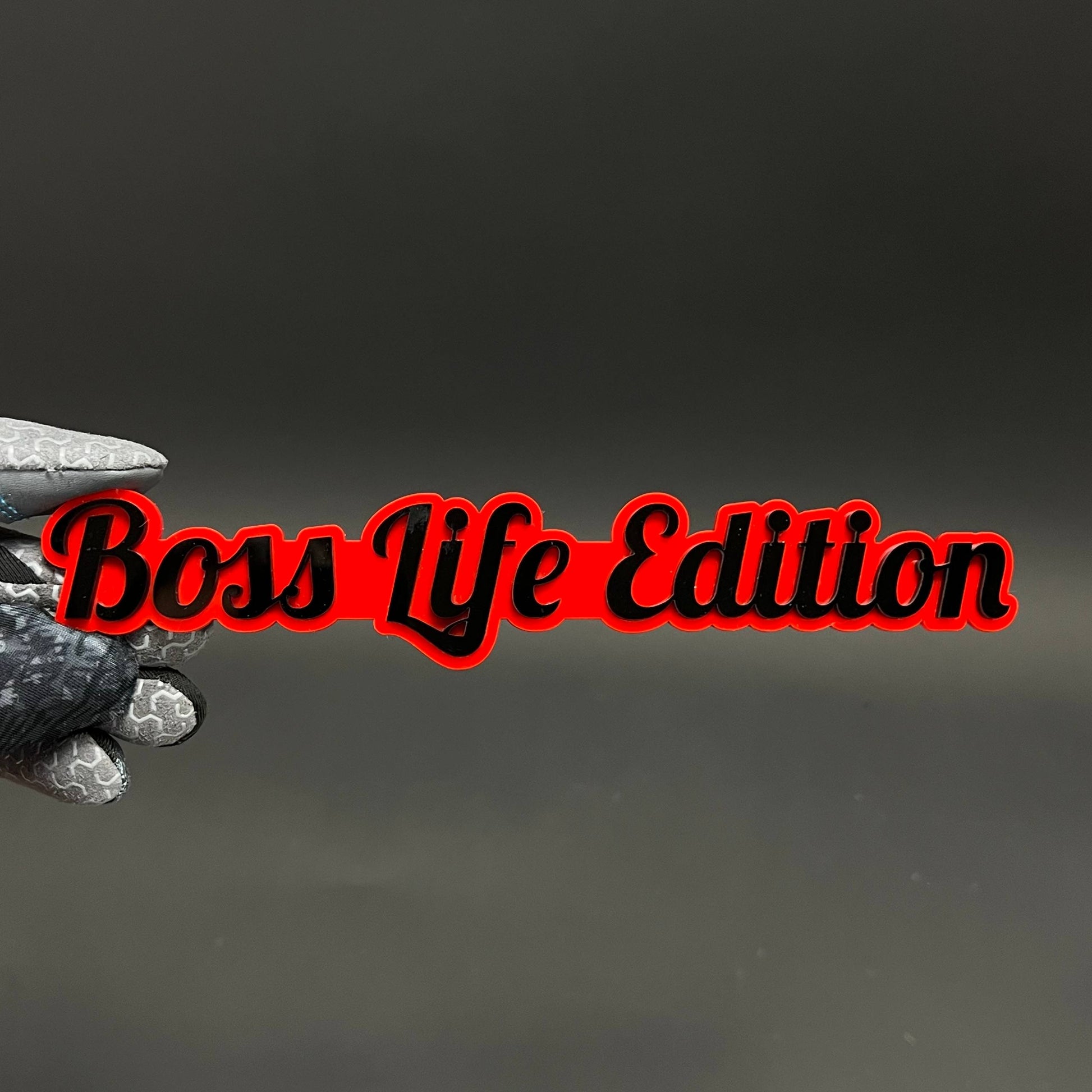 1PC Boss Life Edition 3D Acrylic Badge - Car Truck Emblem Fender Sticker